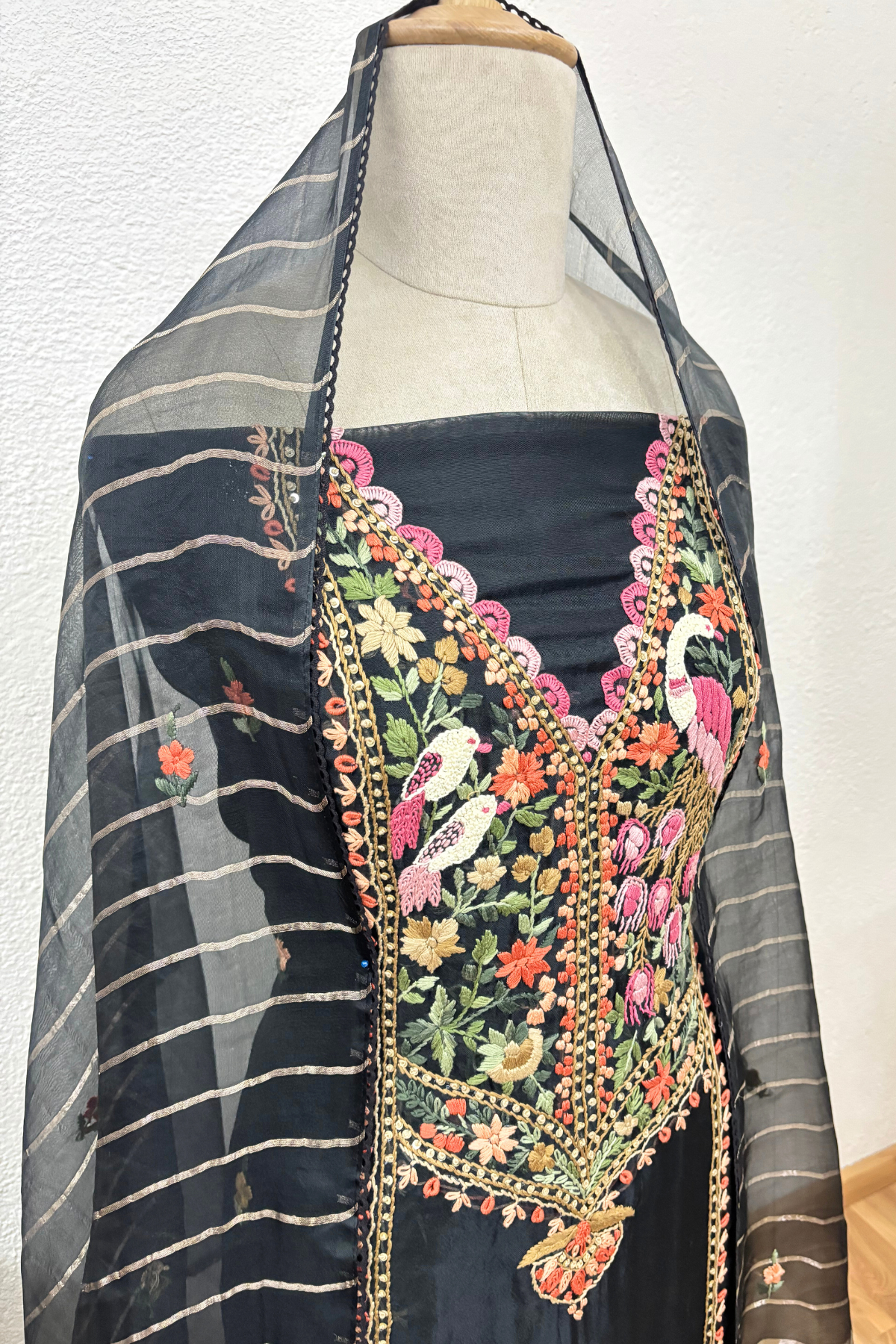 BLACK ORGANZA SUIT SET