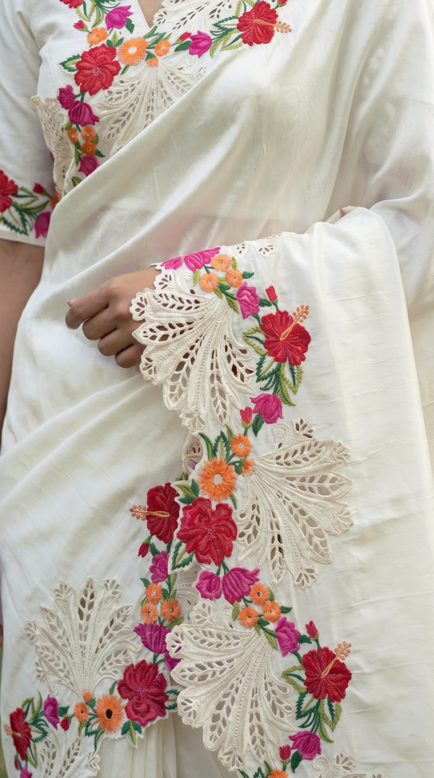 Raw Silk Ivory Saree