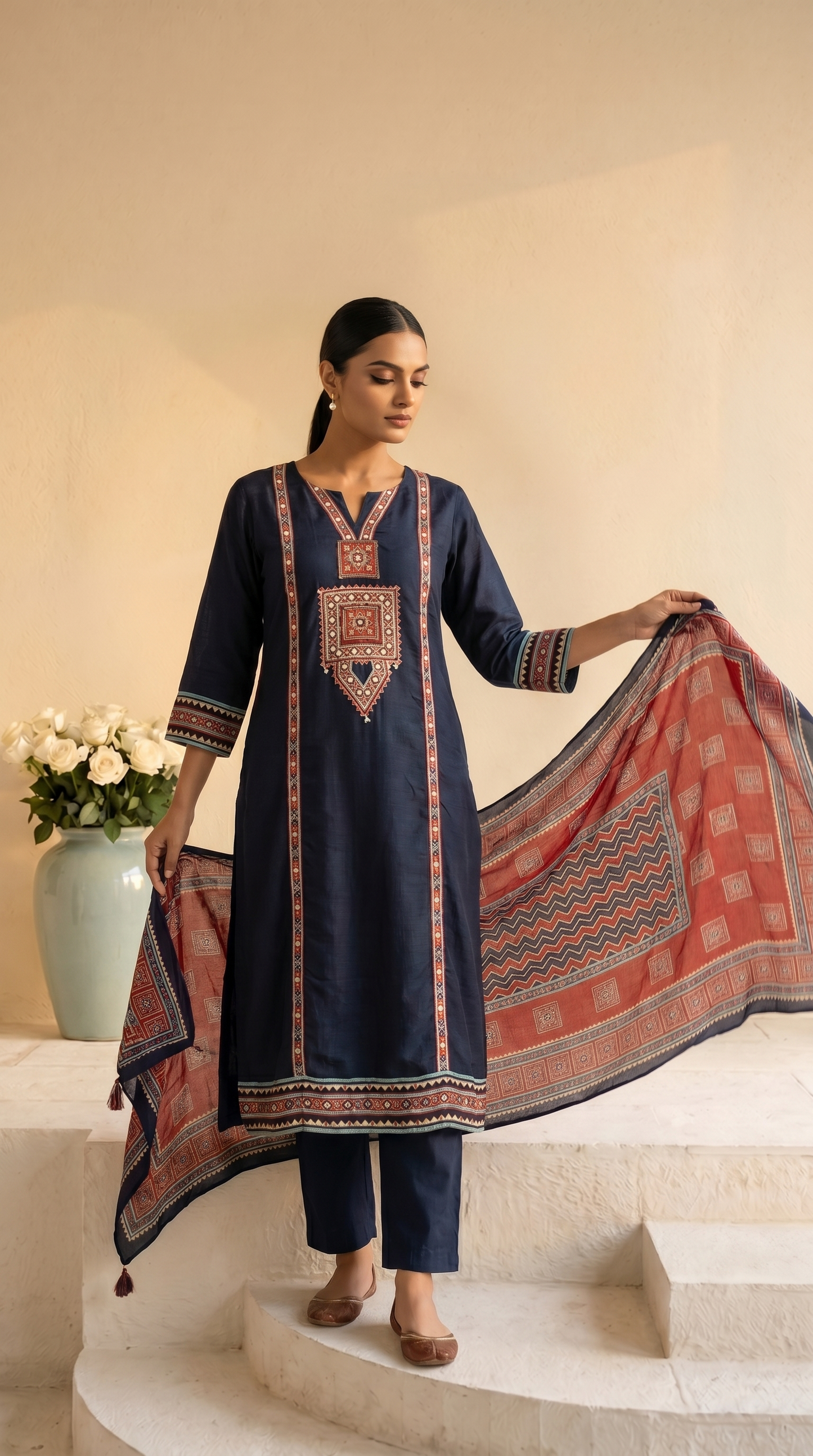 Dark Navy Blue Salwar Suit Set