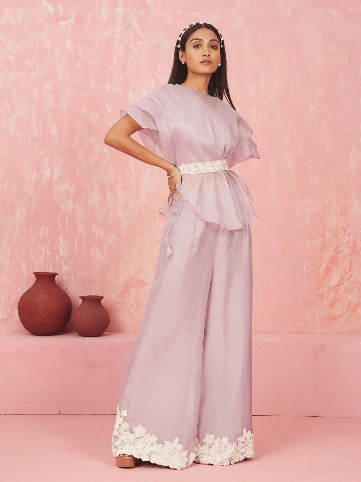 Lavender Organza Co-ord Set