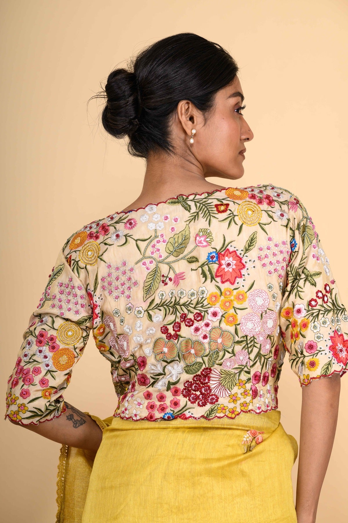 Multicolor Hand Embroidered Cotton Blouse