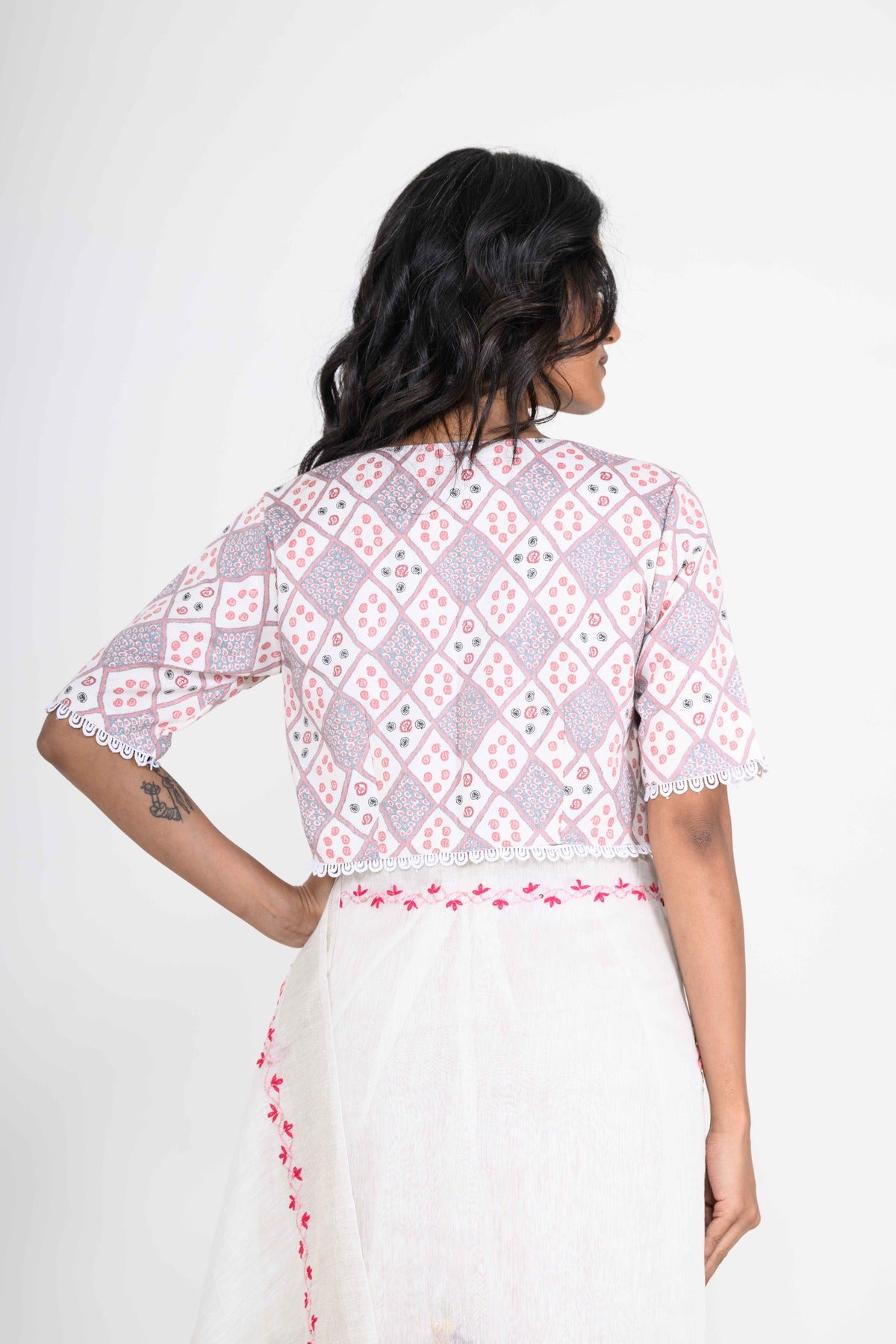 Purple Printed Cotton Blouse