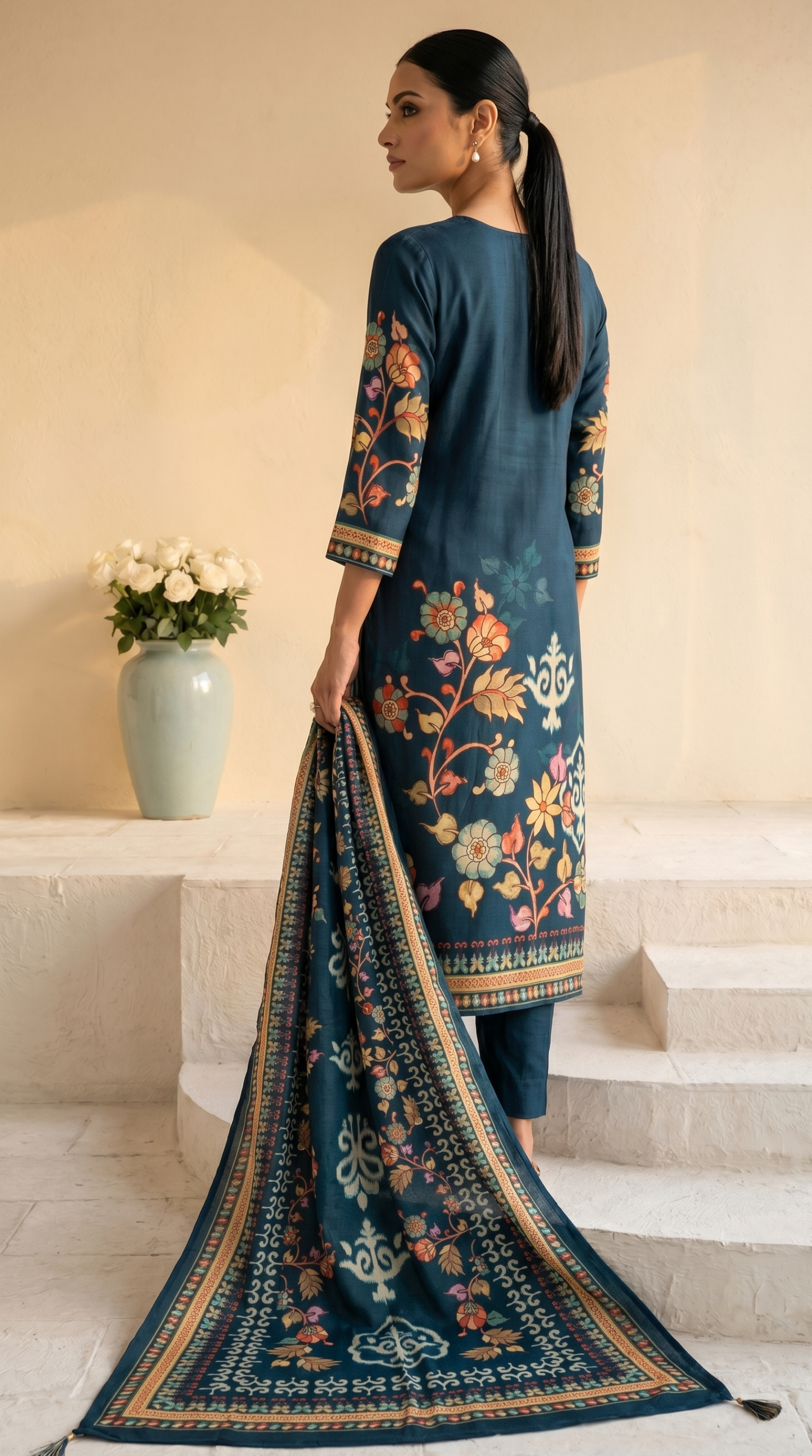 Deep Teal Blue Salwar Suit Set