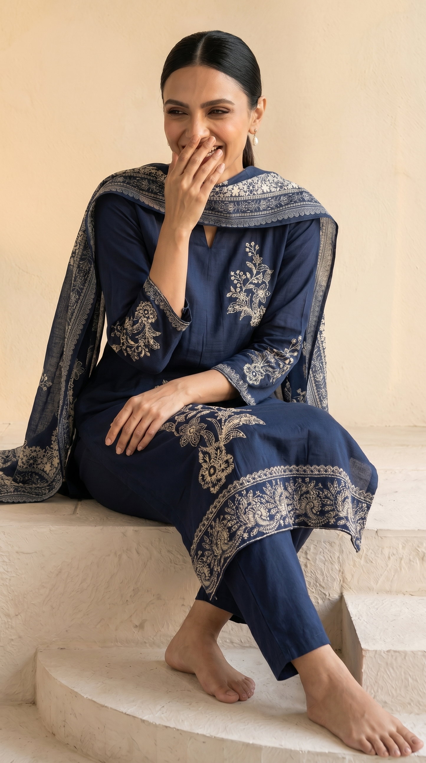Navy Blue Salwar Suit Set