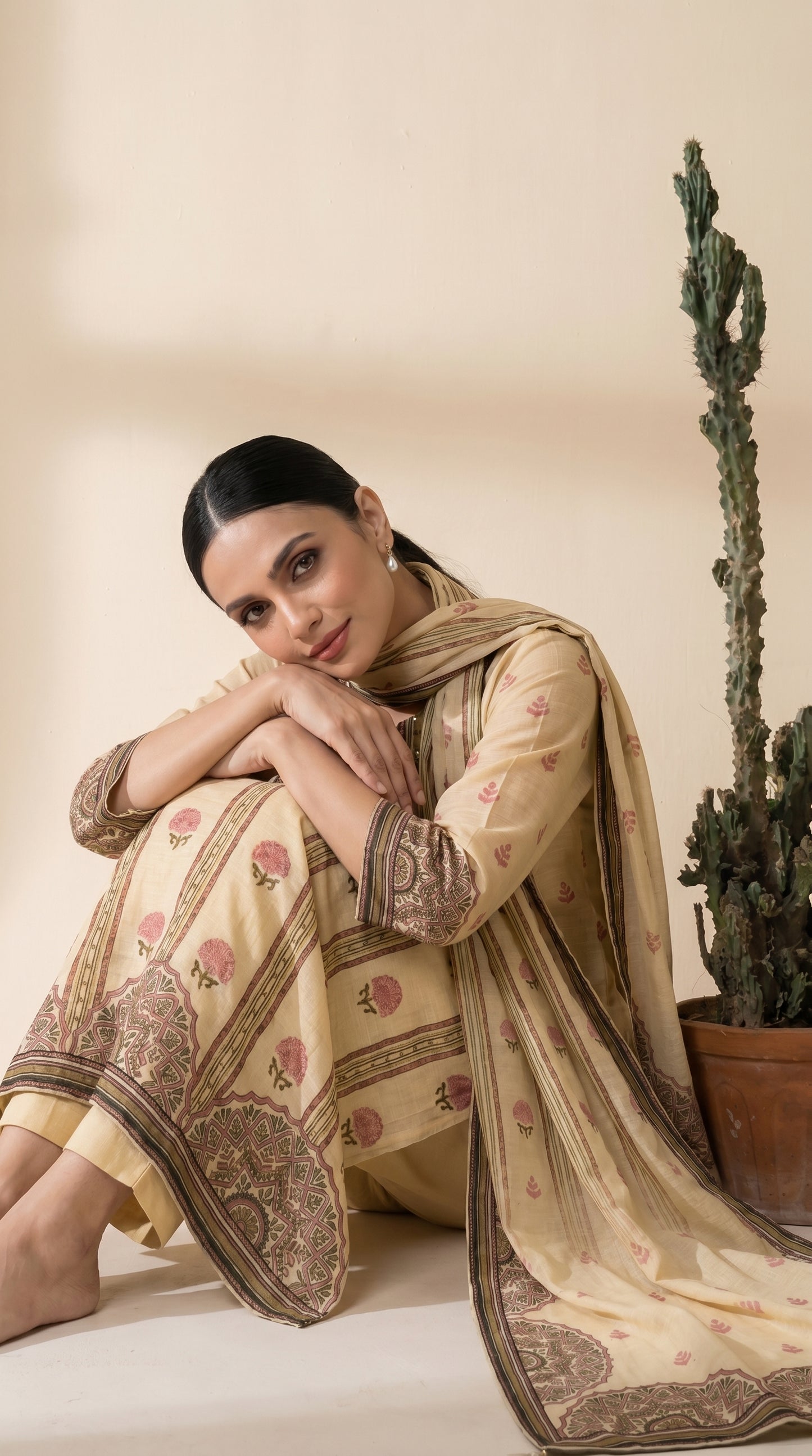 Beige Colour Salwar Kameez Suit