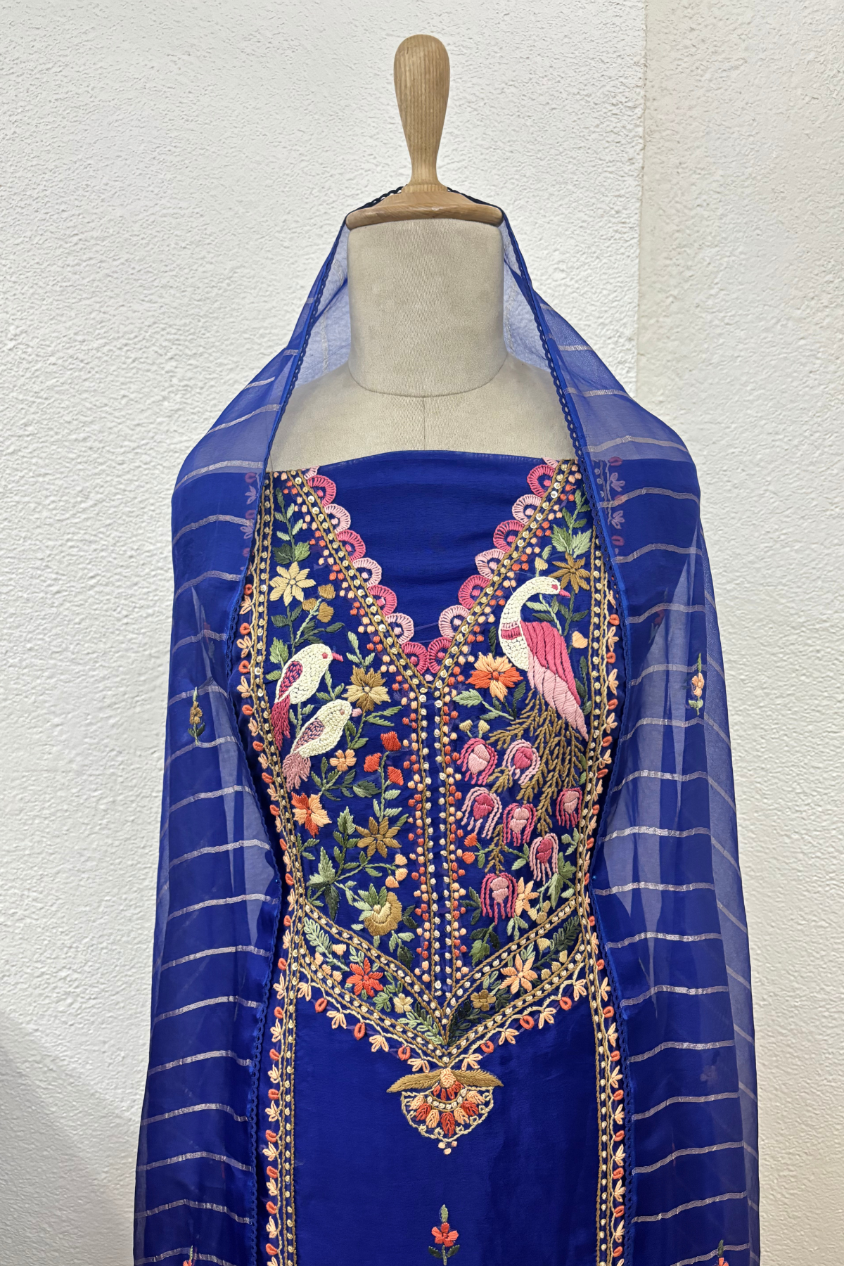 BLUE ORGANZA SUIT SET