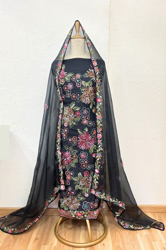 BLACK ORGANZA SUIT SET