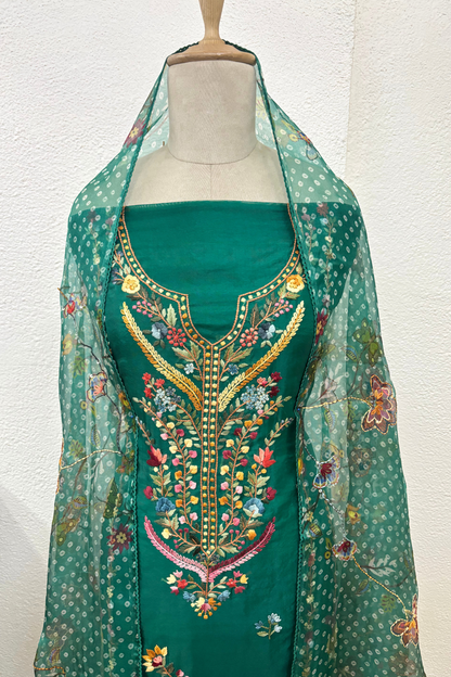 GREEN ORGANZA SUIT SET