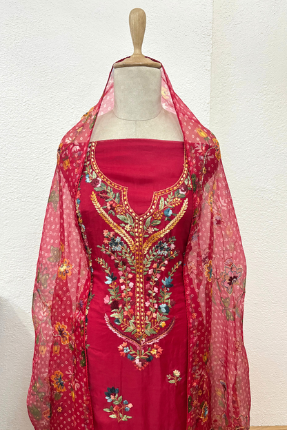 RED ORGANZA SUIT SET