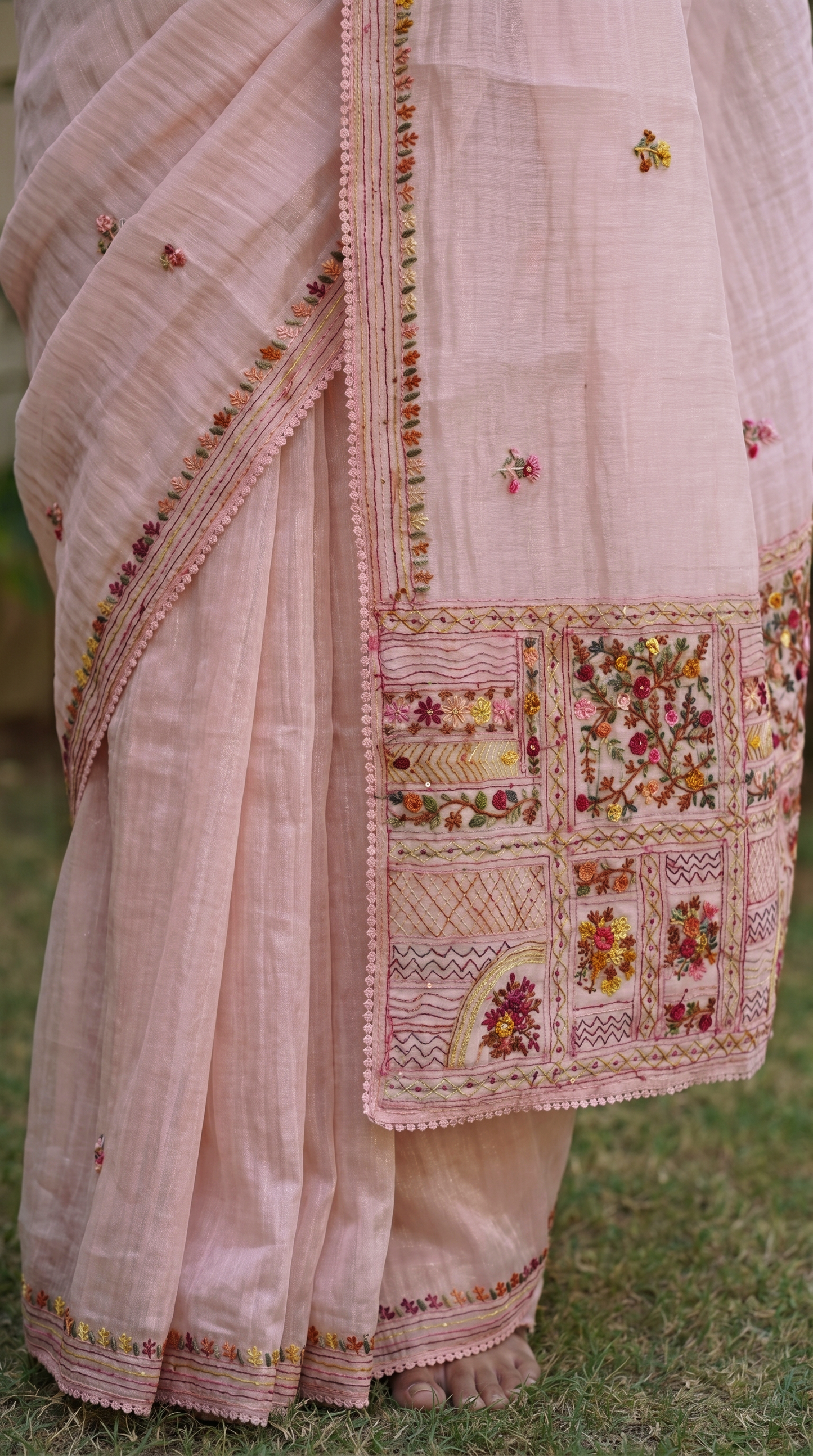 Light Pink Tissue Saree