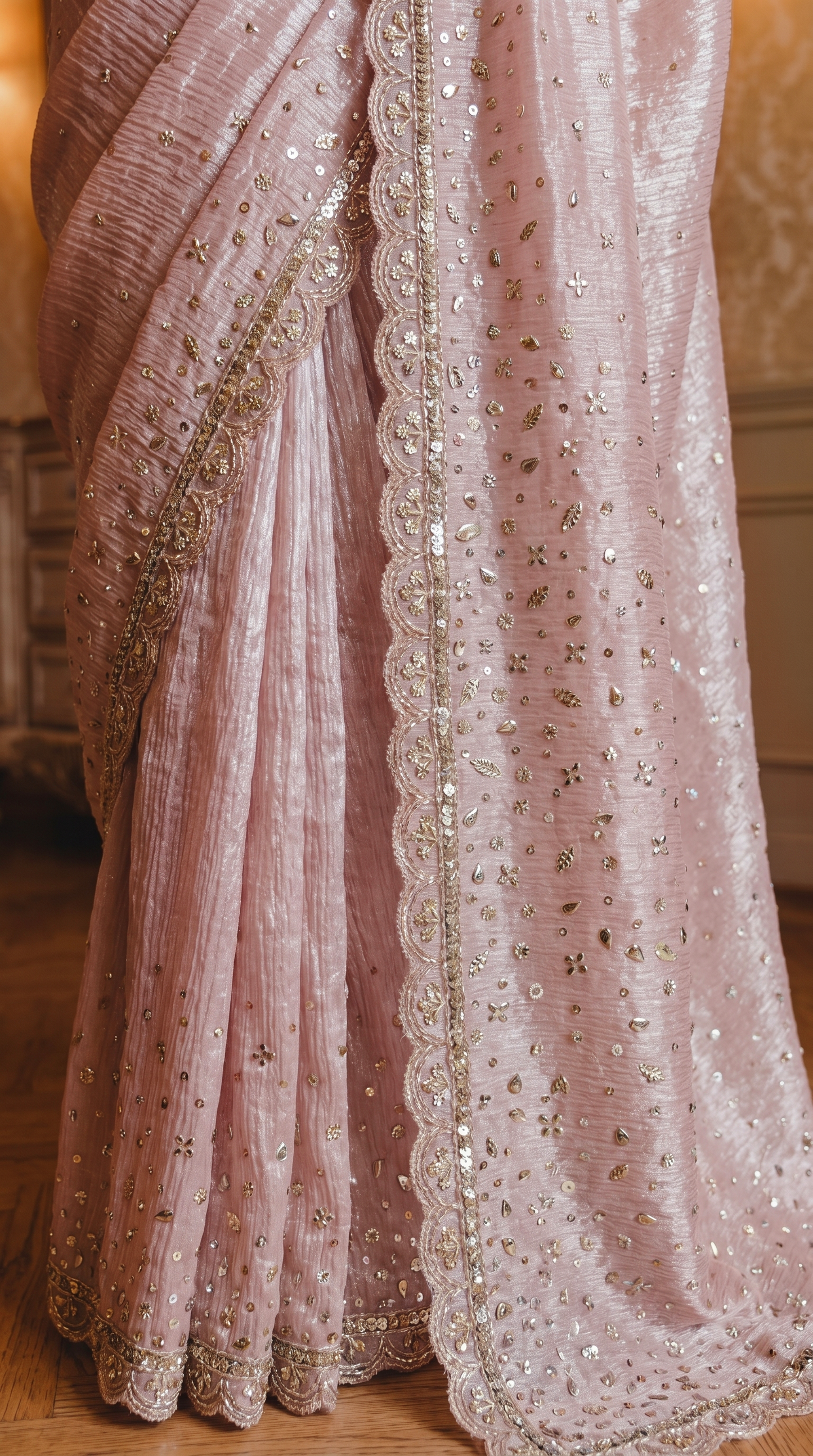 Blush Pink Georgette Saree