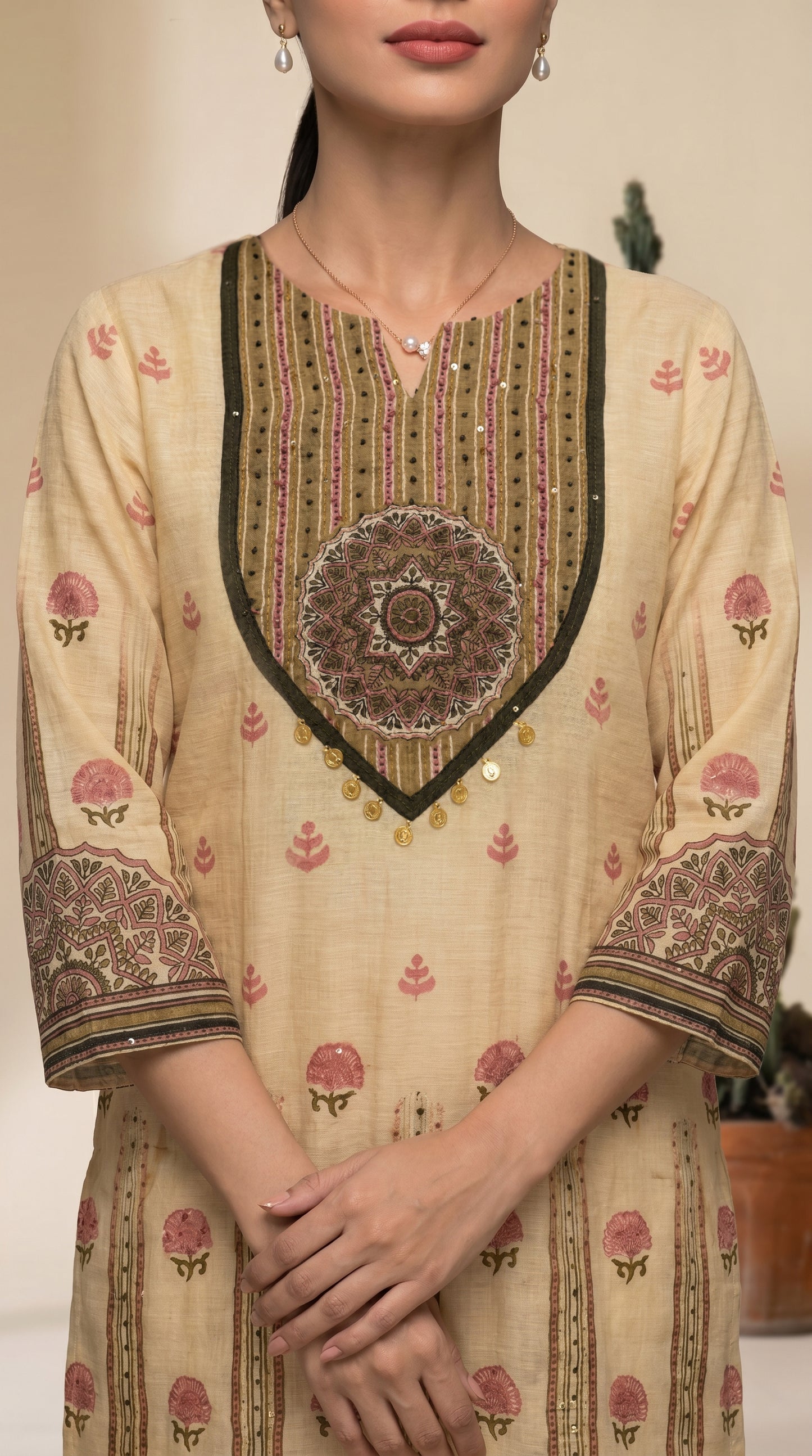 Beige Colour Salwar Kameez Suit