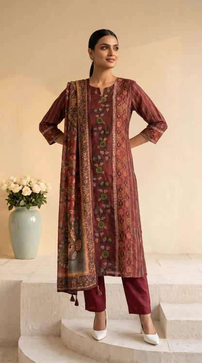 Deep Maroon Salwar Kameez Set