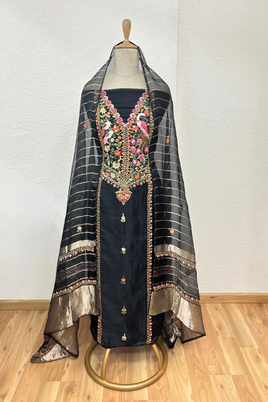 BLACK ORGANZA SUIT SET