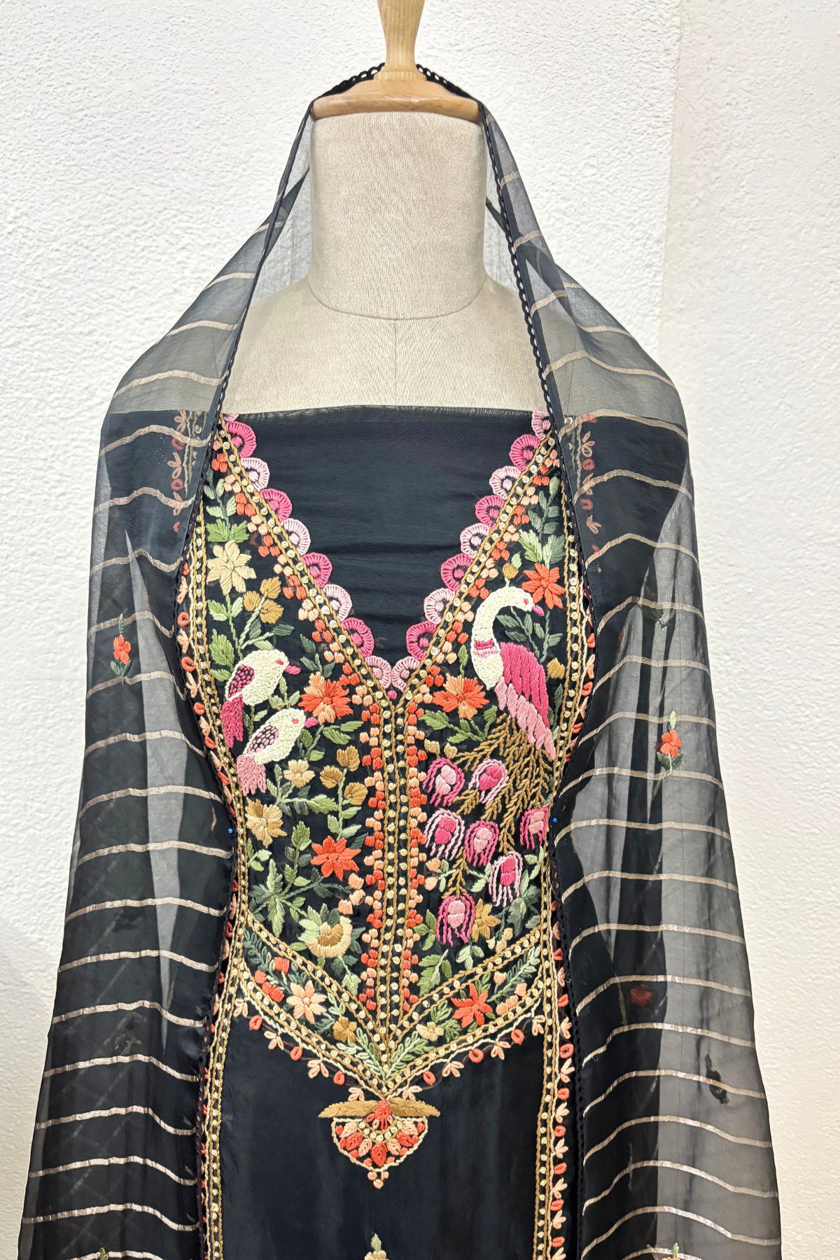 BLACK ORGANZA SUIT SET