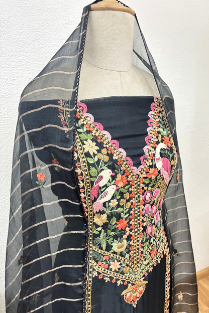 BLACK ORGANZA SUIT SET