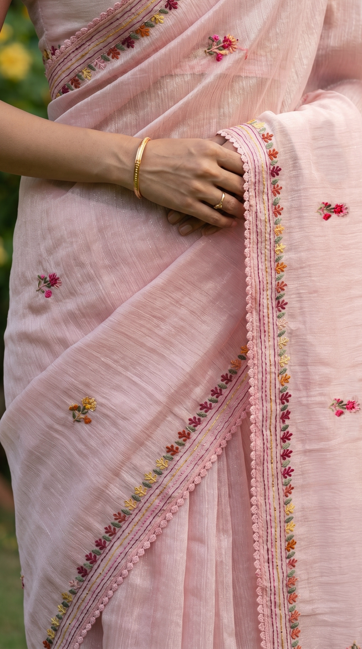 Light Pink Tissue Saree