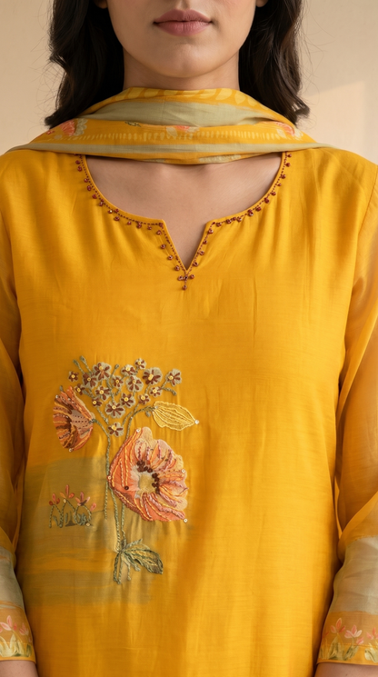 Mustard Yellow Salwar Suit Set