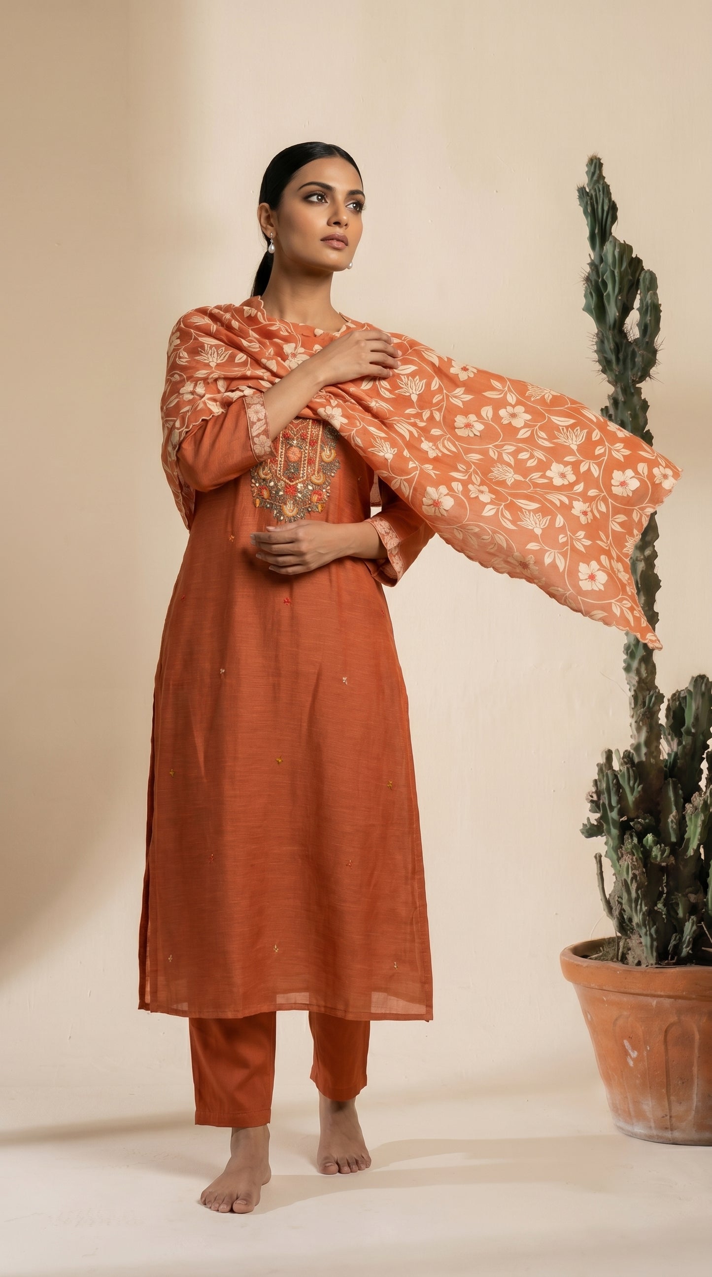 Rust Orange Salwar Suit Set