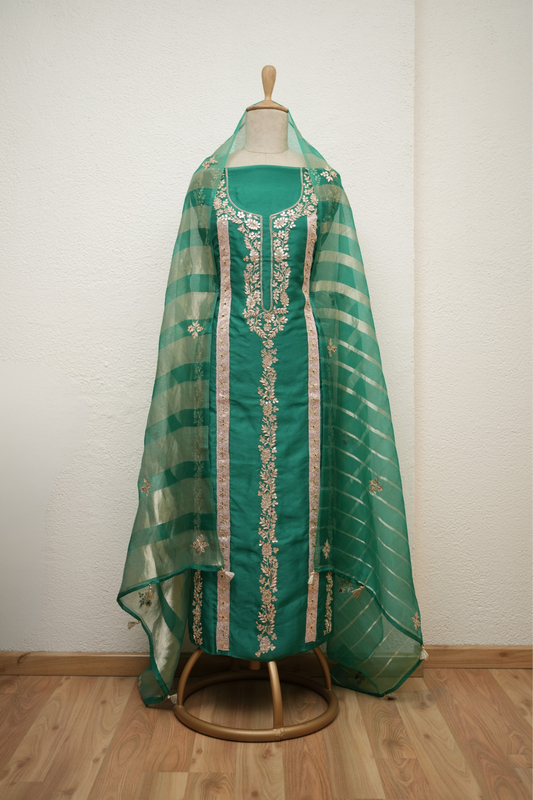 BOTTLE GREEN GOTTA EMBROIDERY KURTA