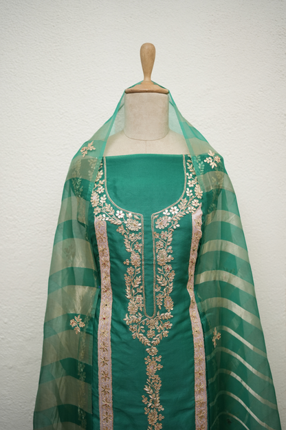 BOTTLE GREEN GOTTA EMBROIDERY KURTA