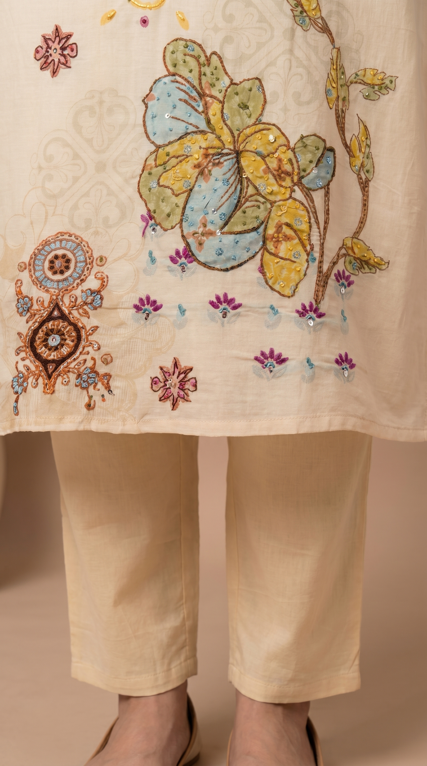 Cream colour Salwar Suit Set