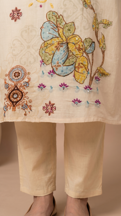 Cream colour Salwar Suit Set