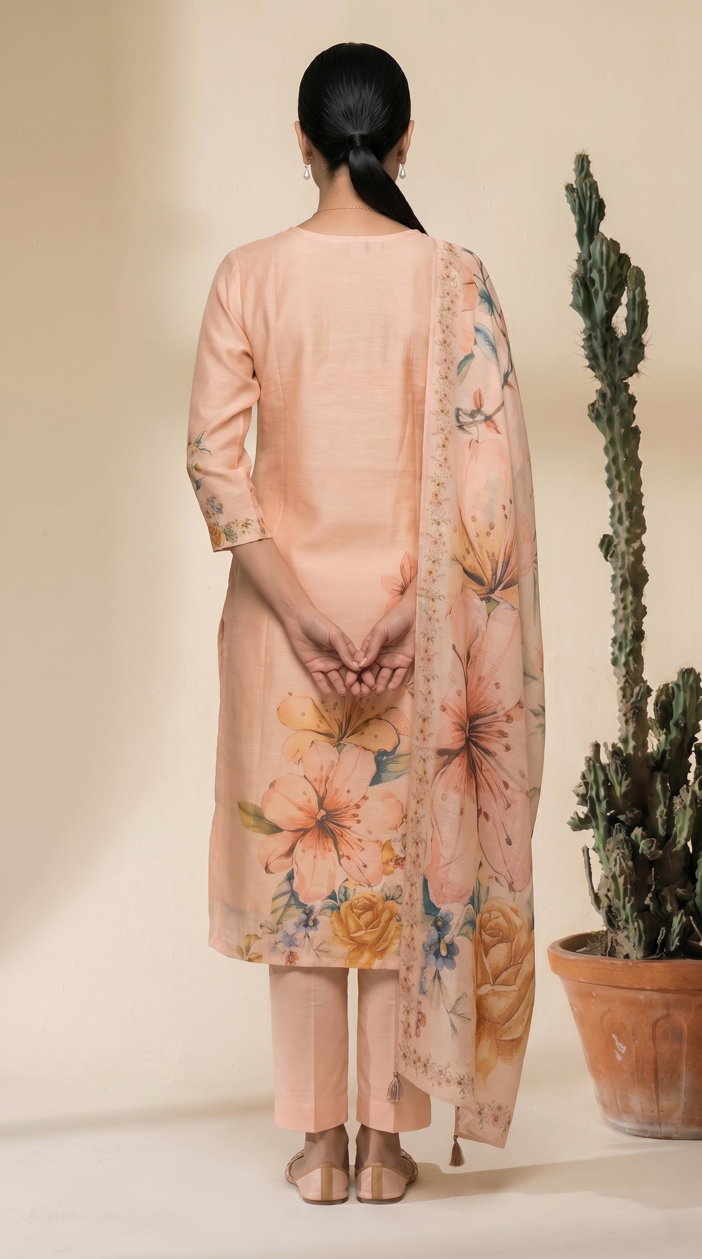 Peach Colour Salwar Suit Set