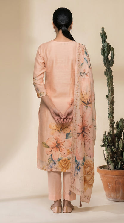 Peach Colour Salwar Suit Set