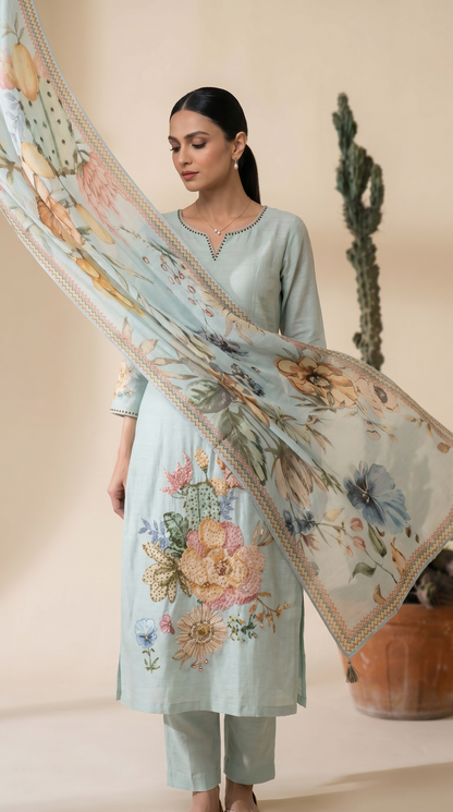 Pastel Mint Green Salwar Suit Set