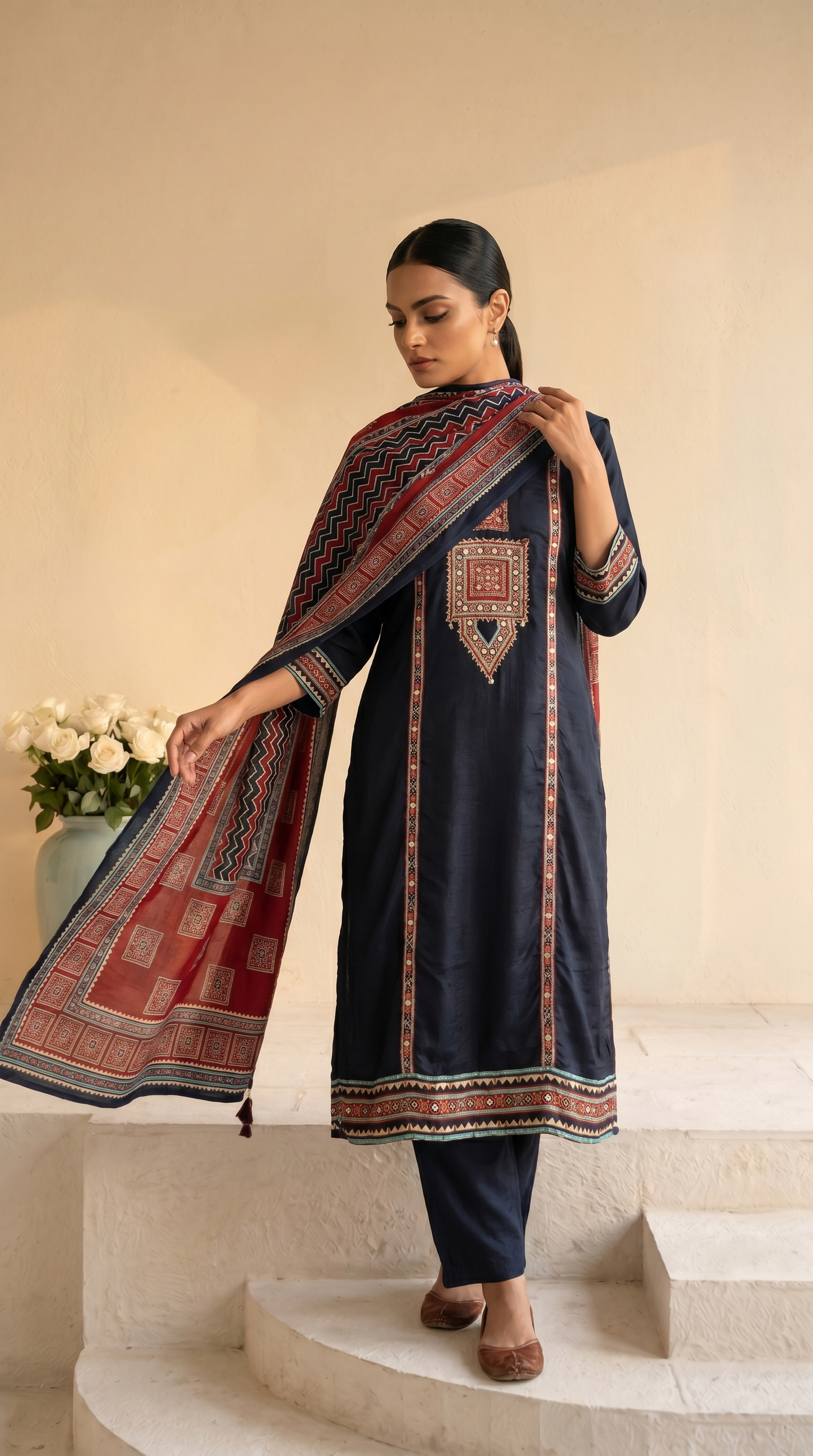 Dark Navy Blue Salwar Suit Set