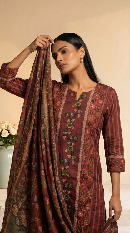 Deep Maroon Salwar Kameez Set