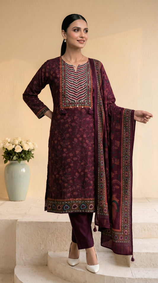 Deep Maroon Salwar Suit Set