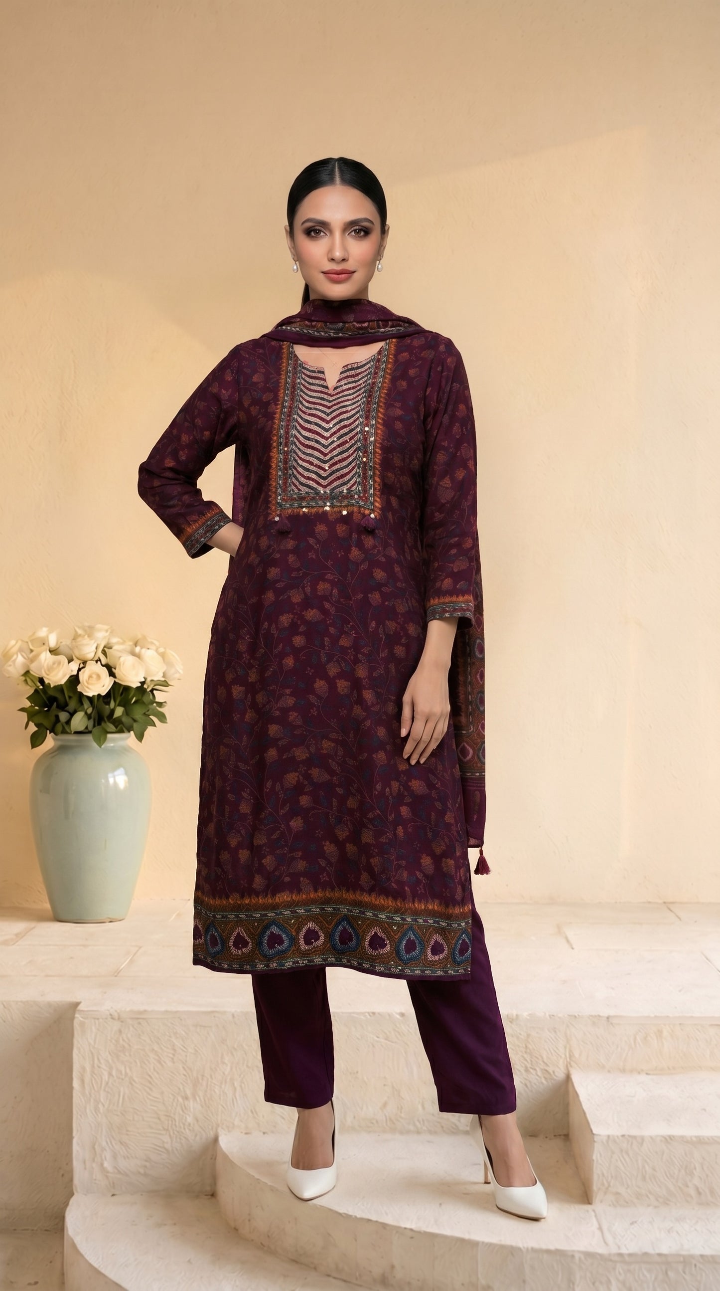 Deep Maroon Salwar Suit Set