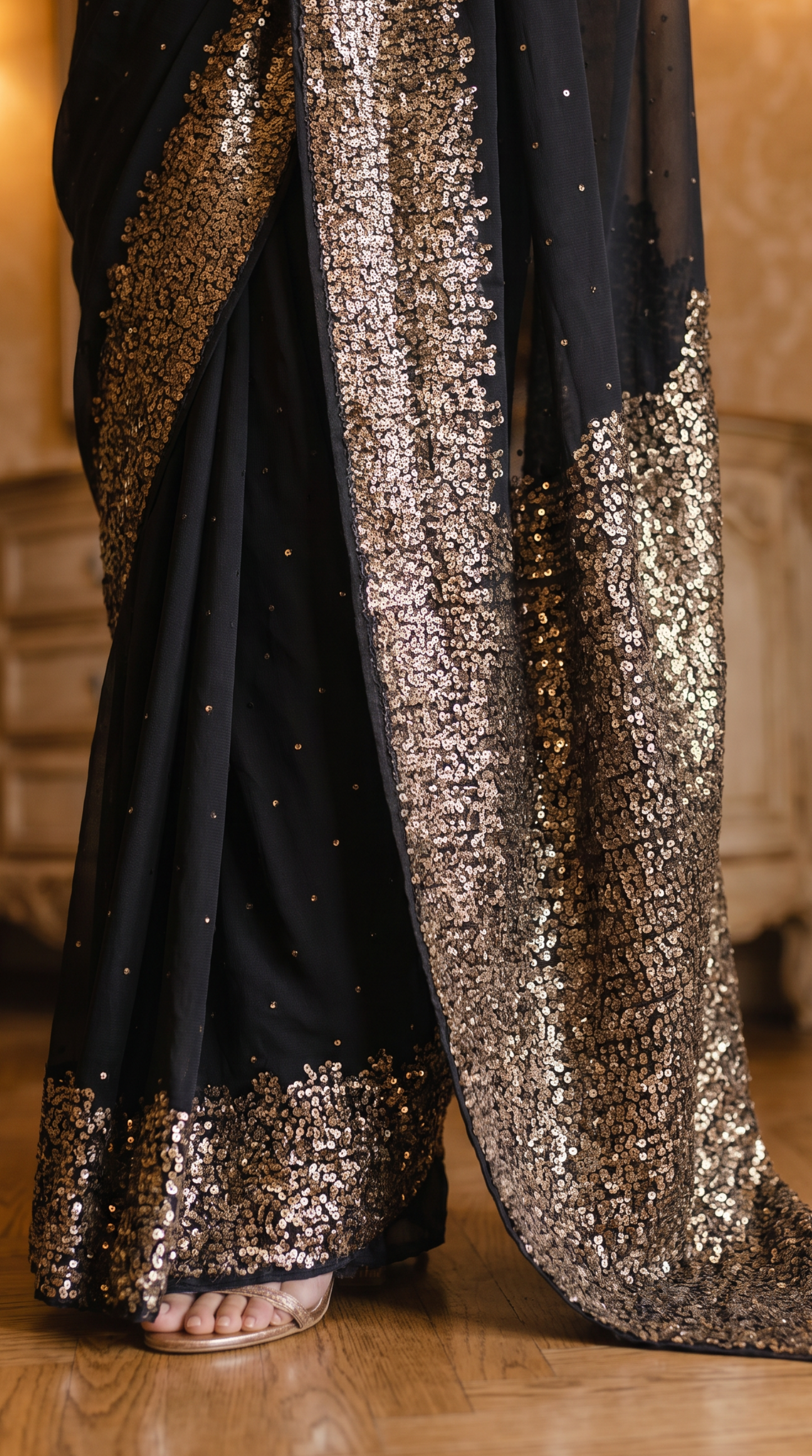Black Georgette Saree