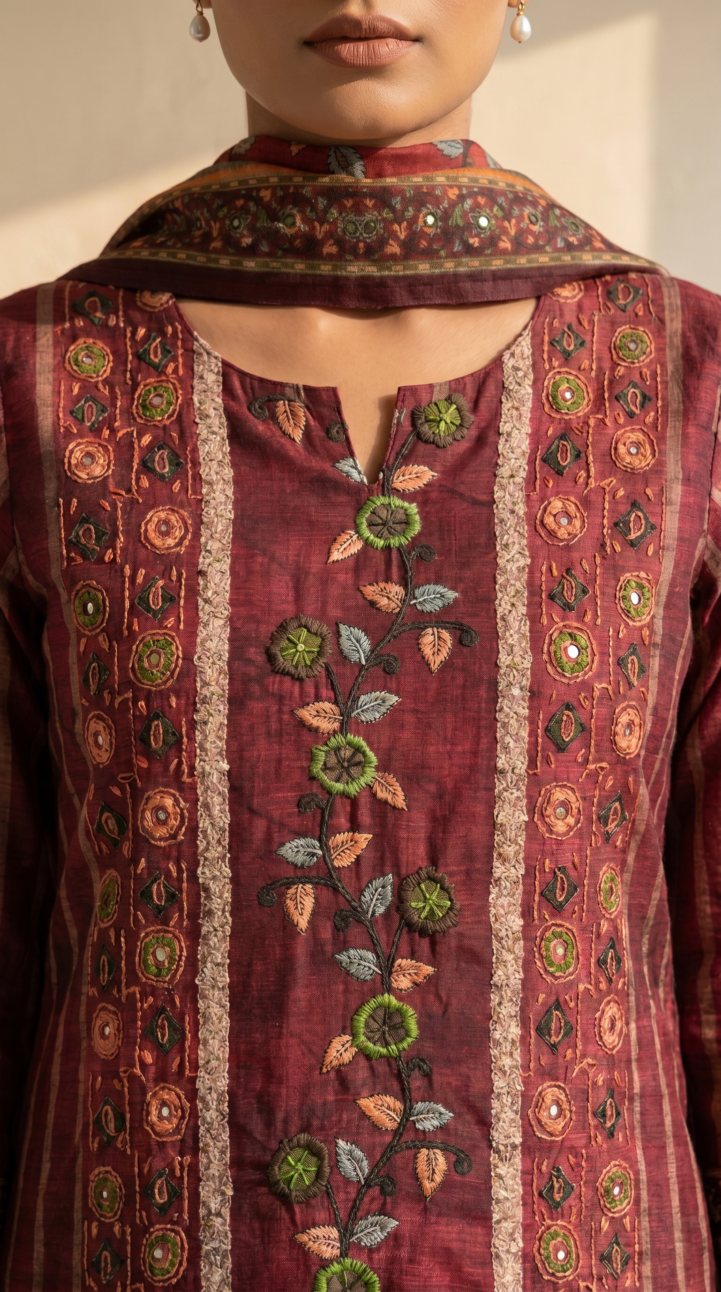 Deep Maroon Salwar Kameez Set