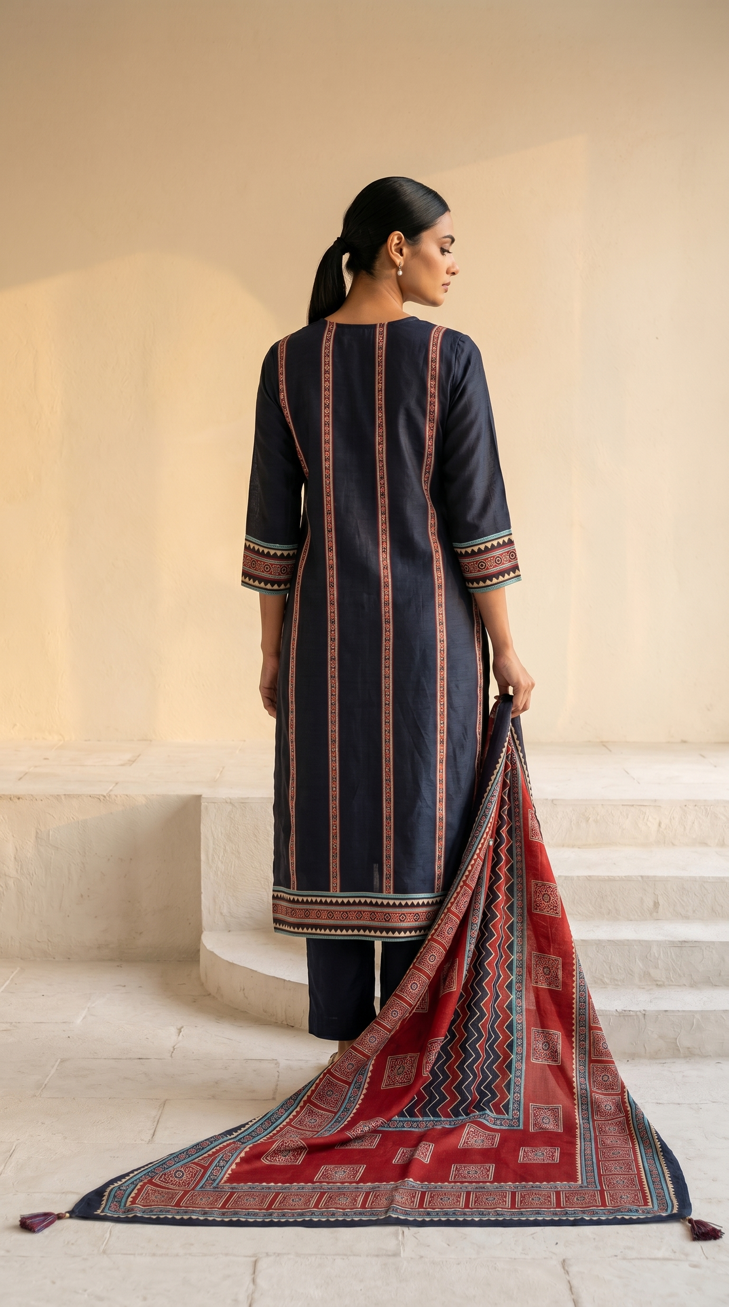 Dark Navy Blue Salwar Suit Set