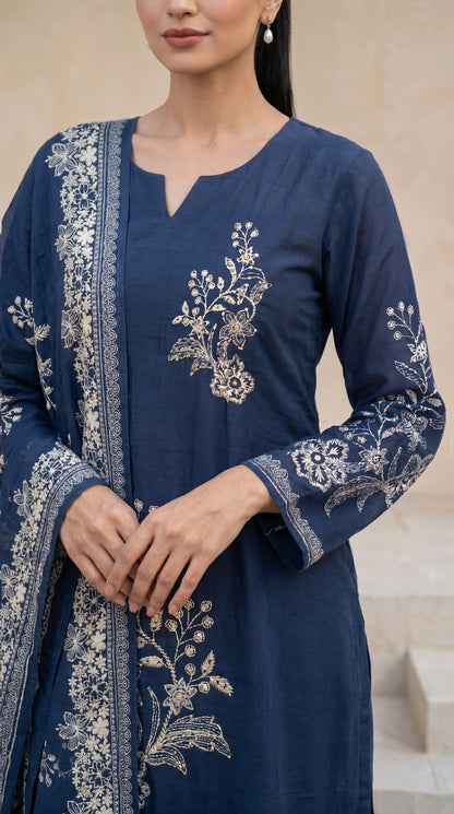 Navy Blue Salwar Suit Set