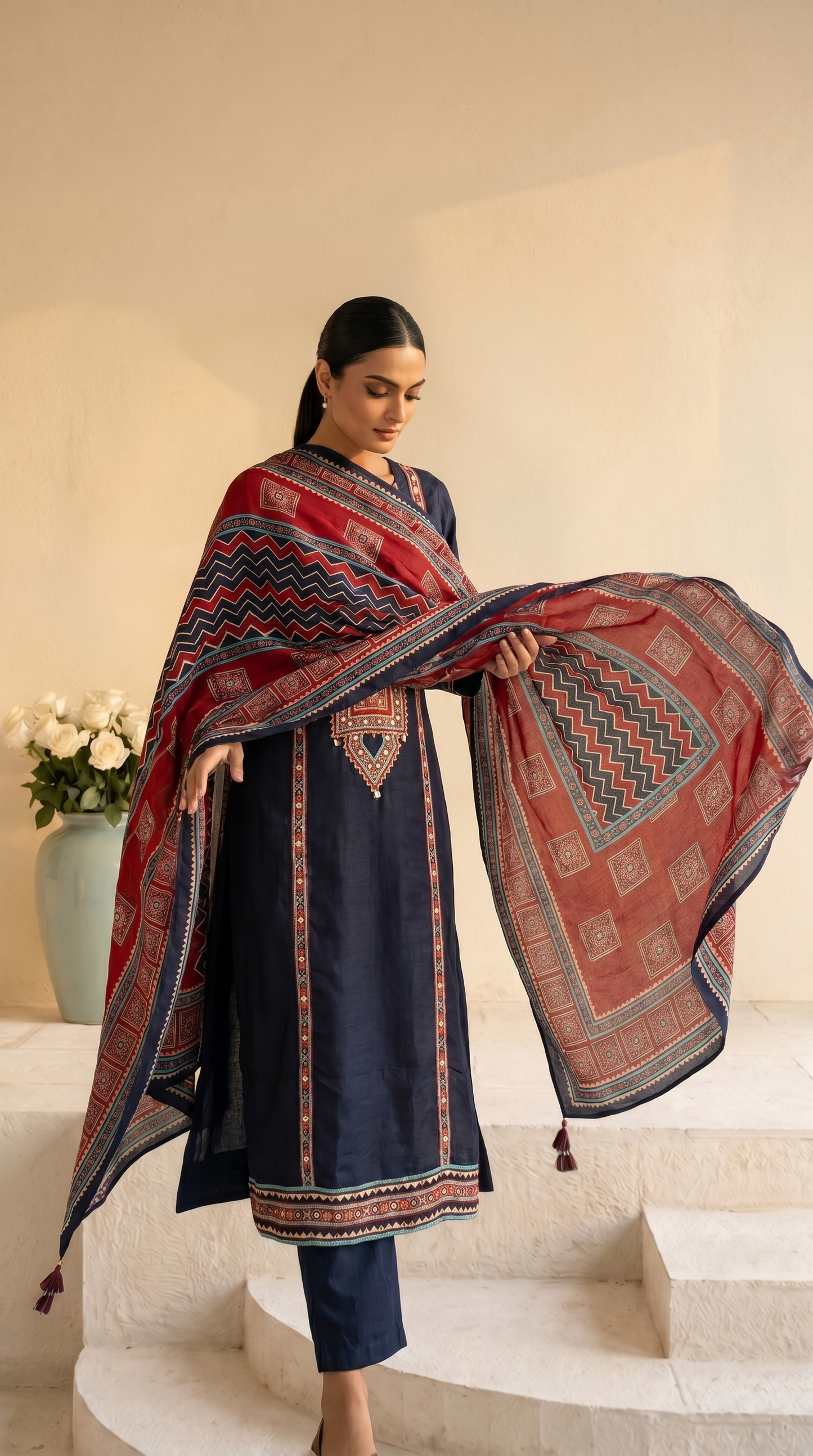 Dark Navy Blue Salwar Suit Set