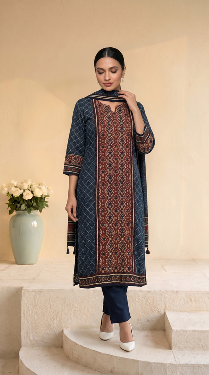 Dark Indigo Blue Salwar Suit Set