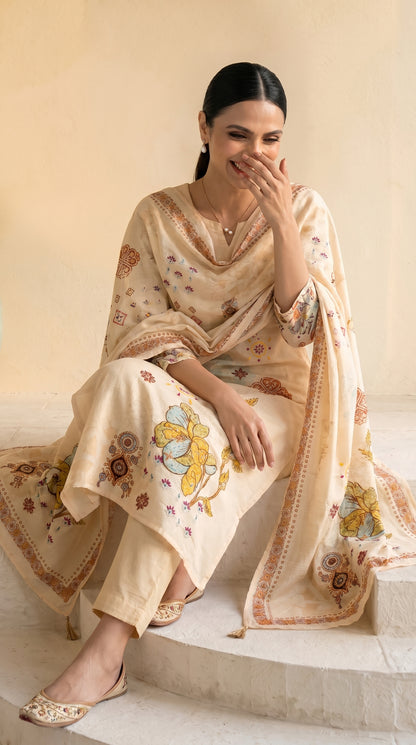 Cream colour Salwar Suit Set
