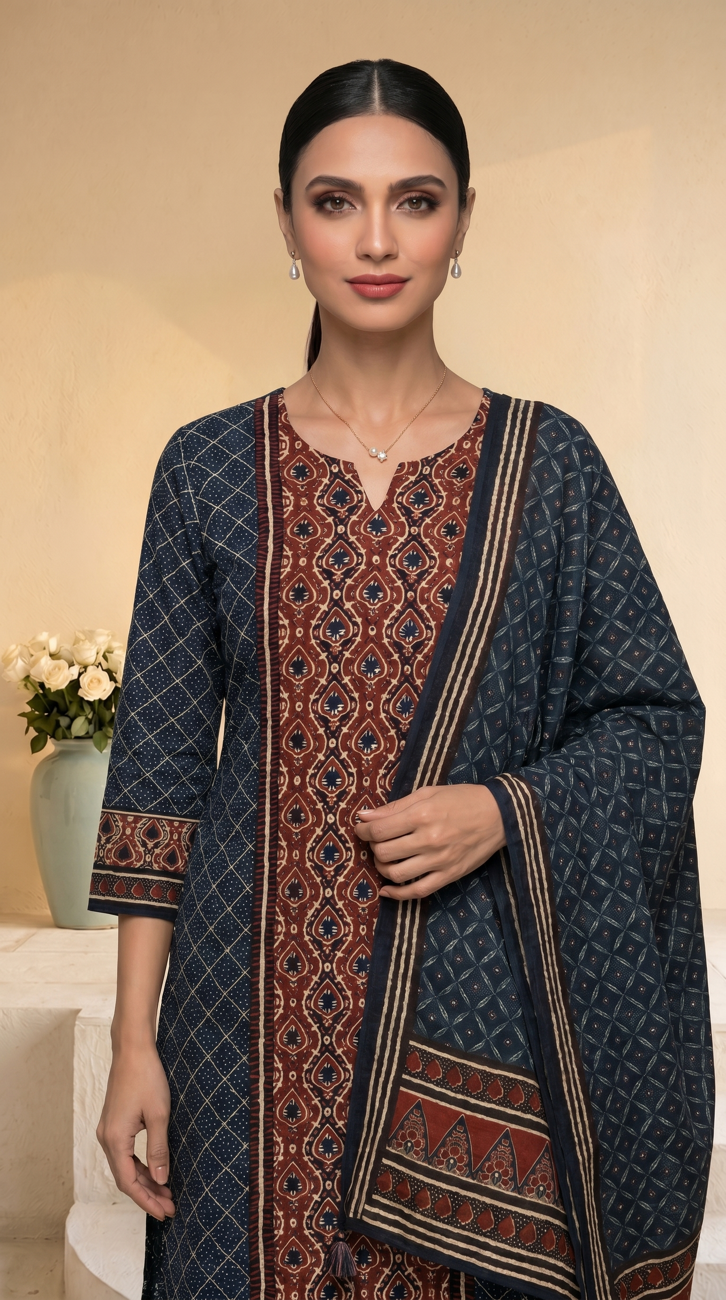 Dark Indigo Blue Salwar Suit Set