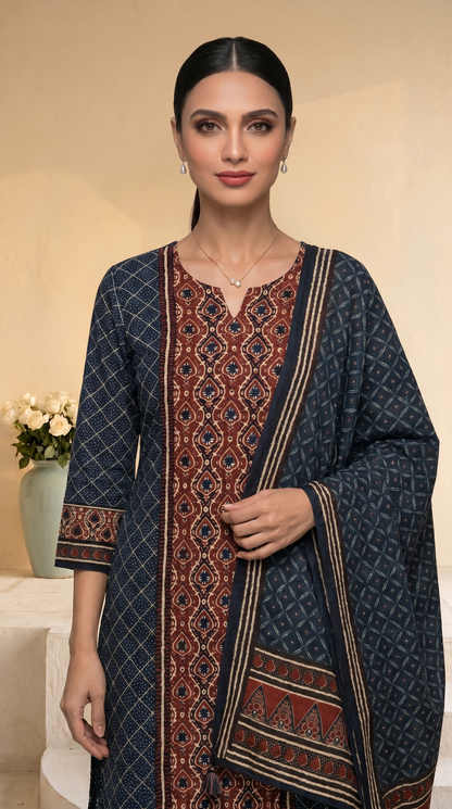 Dark Indigo Blue Salwar Suit Set