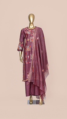 Maya Vintage Brown Threadwork Embroidered Salwar Suit Set