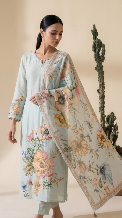 Pastel Mint Green Salwar Suit Set
