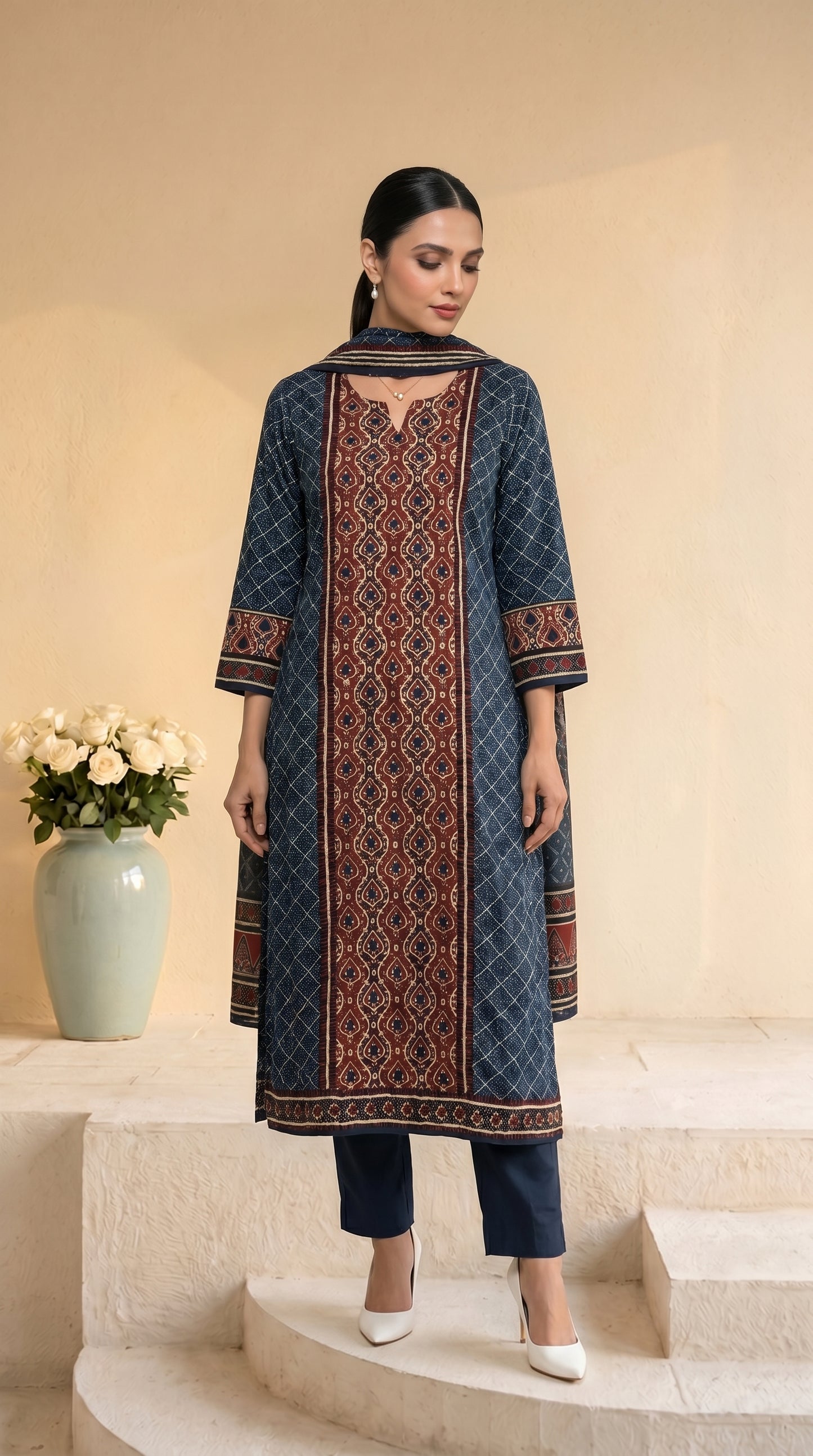 Dark Indigo Blue Salwar Suit Set
