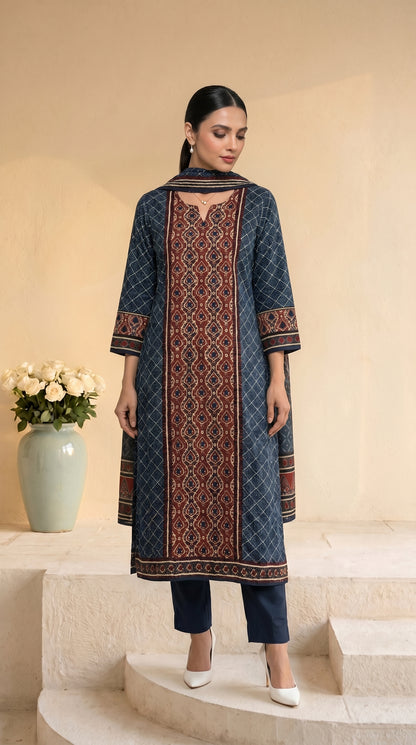 Dark Indigo Blue Salwar Suit Set