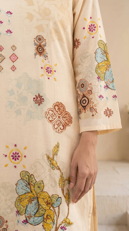 Cream colour Salwar Suit Set
