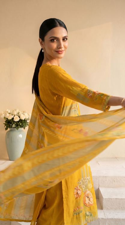 Mustard Yellow Salwar Suit Set