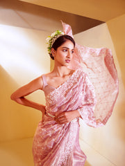 Elinor-Enchanting Petal-Lavender Tissue saree